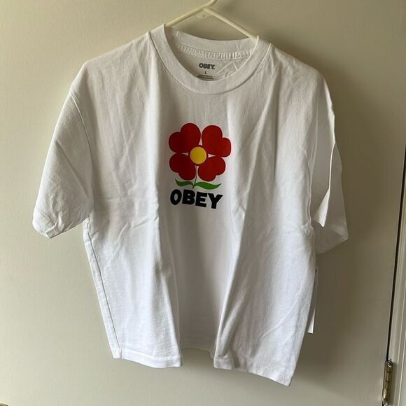 Obey Growth T-shirt Size L NWT White - Picture 1 of 5